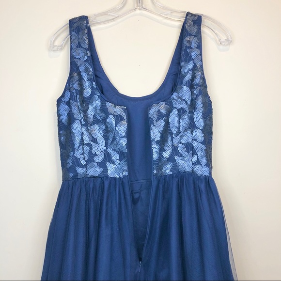 AIDAN MATTOX 💍 Sz. 6 navy sequin cocktail dress - Picture 7 of 7